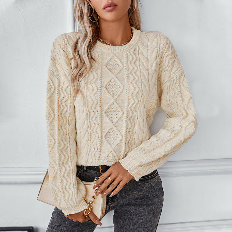 Evelyn | Ladies' Classic Cable Knit Sweater