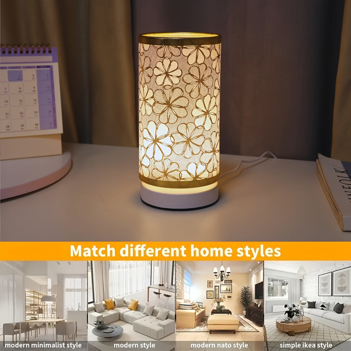 USB Adjustable Modern Cylinder Table Lamp with Warm LED Light
