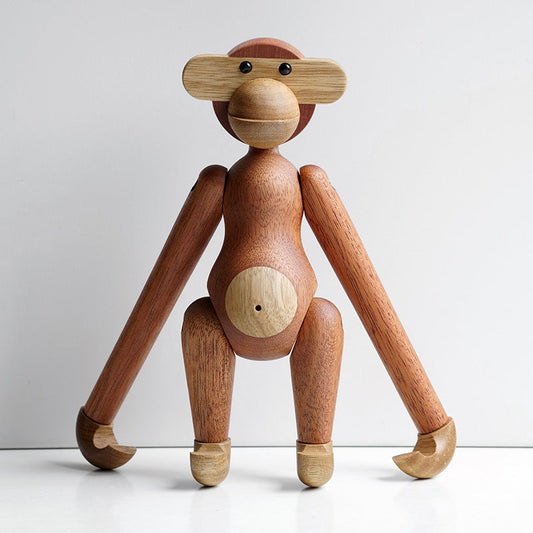 Solid Wood Monkey Ornament