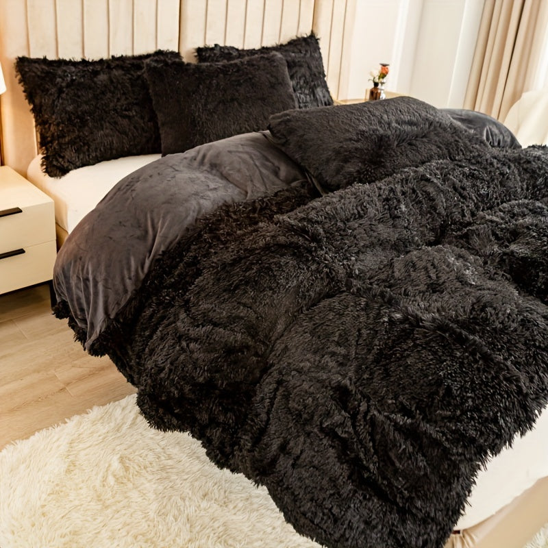 Ultra Soft Plush Duvet Cover Set with Zipper Closure