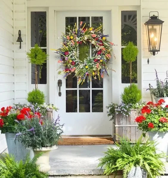 Handmade Texas Wildflower Wreath with Bluebonnets and Indian Paintbrush