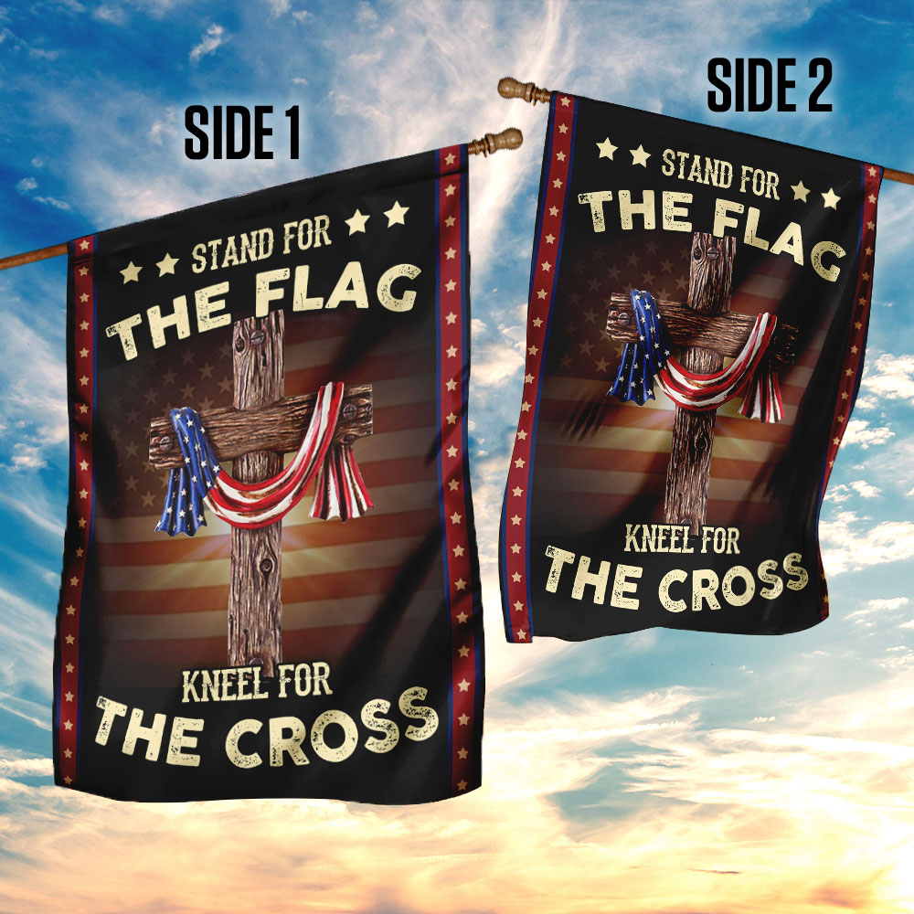 Double-Sided Stand For The Flag Kneel For The Cross Canvas Flag