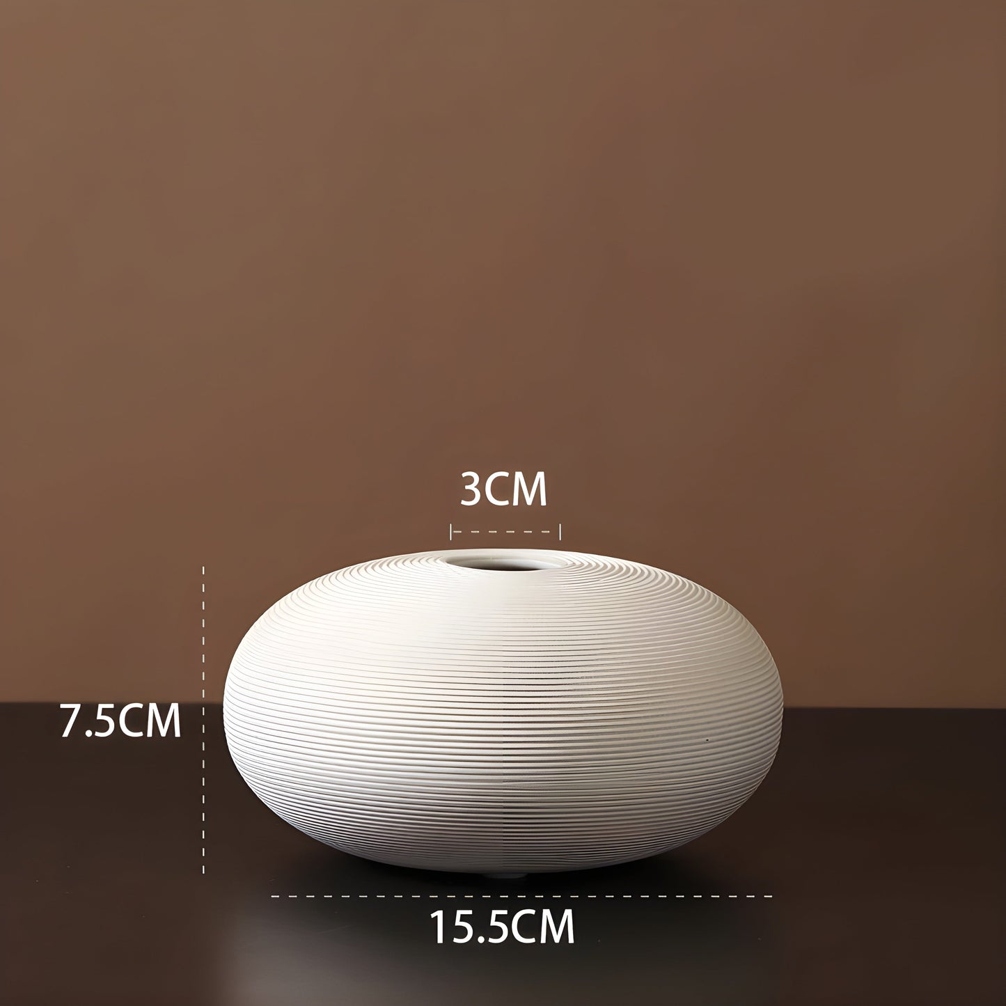 Minimalist Handcrafted Ceramic Zen Vase with Black-and-White Design
