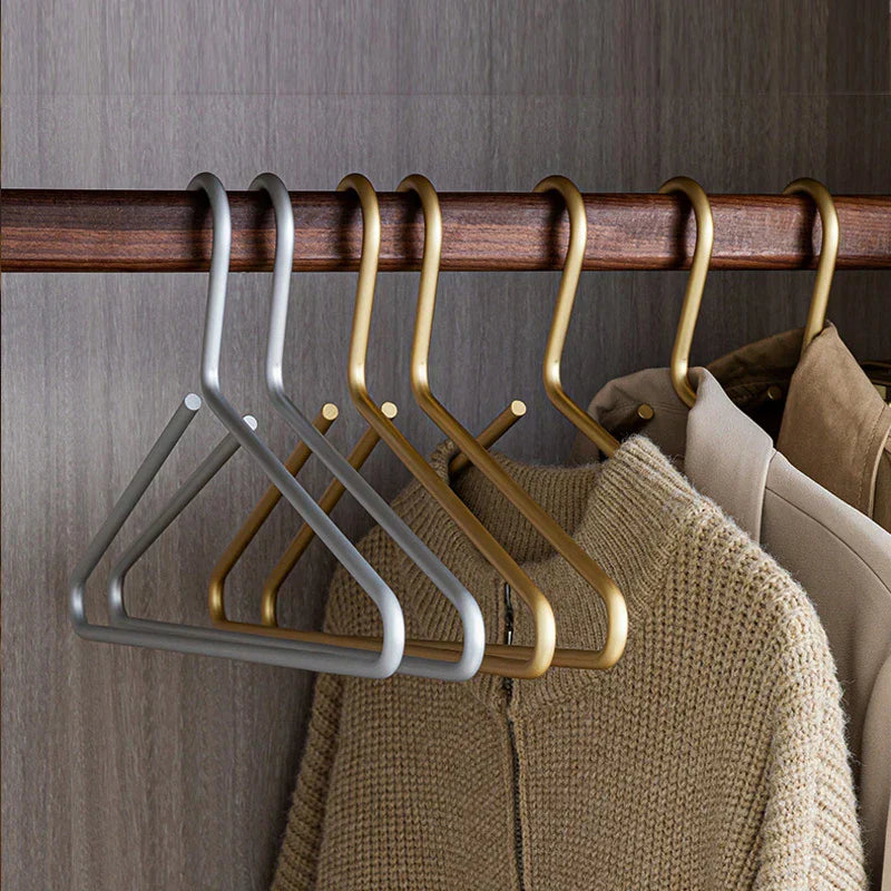 Solid Matte Gold Metal Hangers - Set of 5