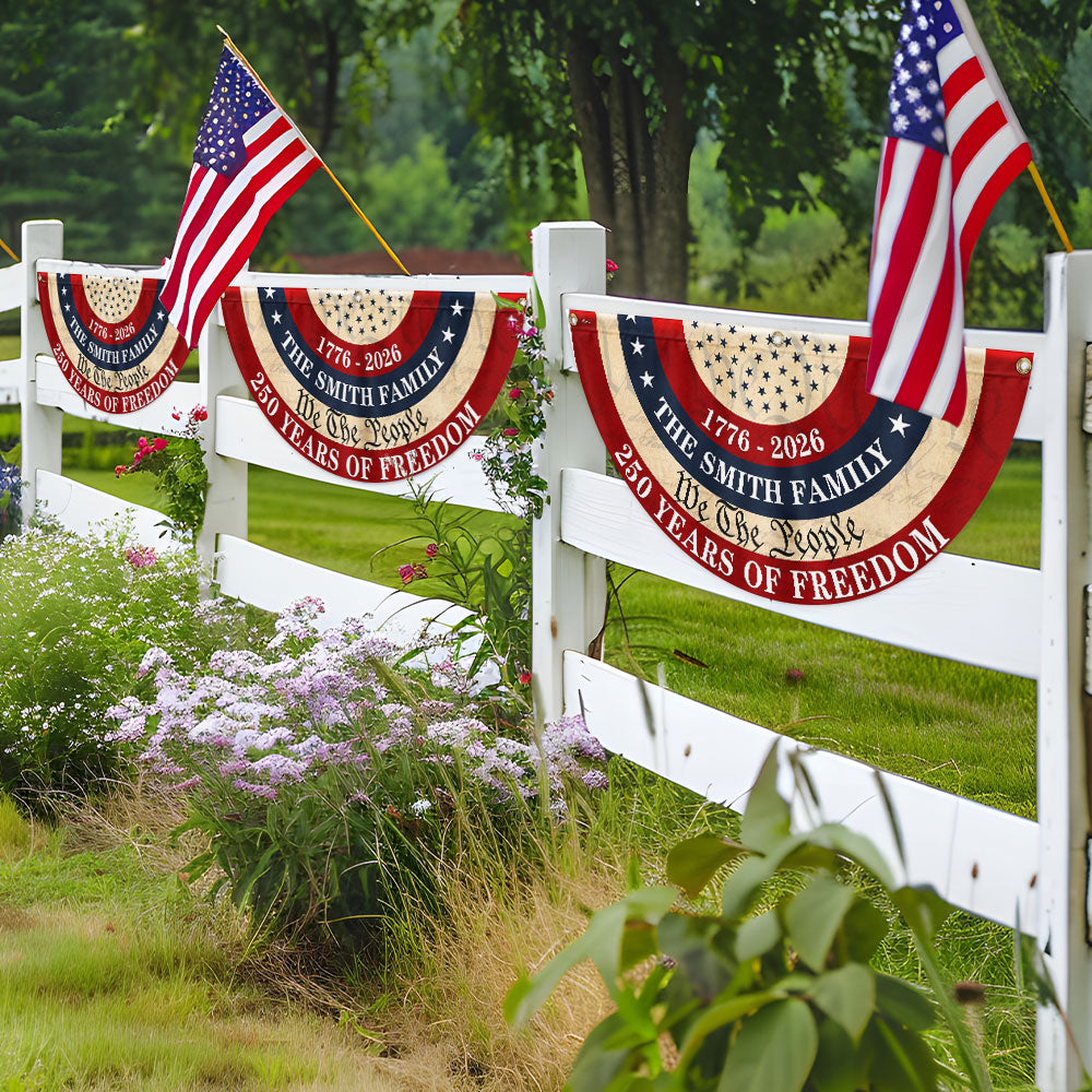 Personalized 250th Anniversary Fan Flag - Custom Patriotic Decor