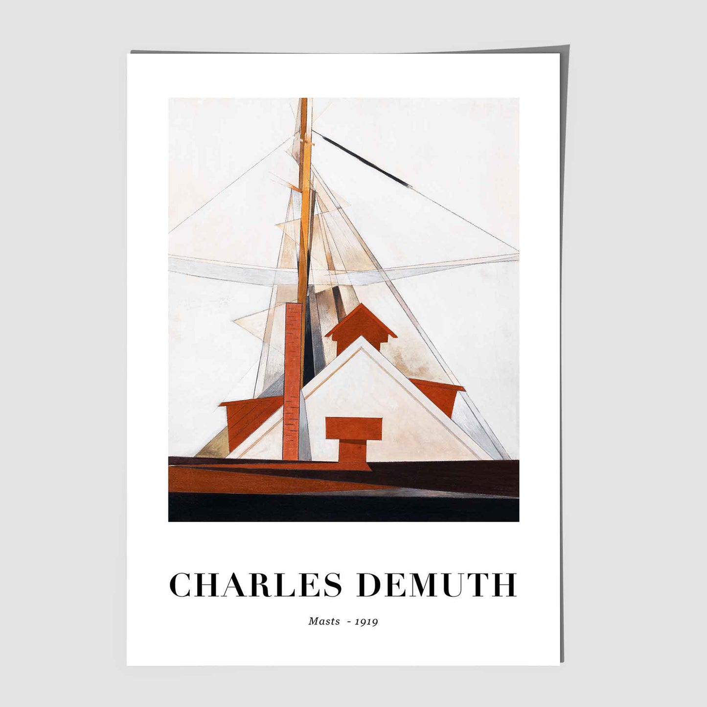 Digitally Optimized Art Print of Charles Demuth's Masts 1919