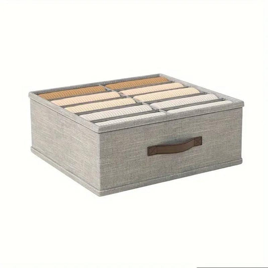 Gray Linen Storage Organizer with 16 Compartments