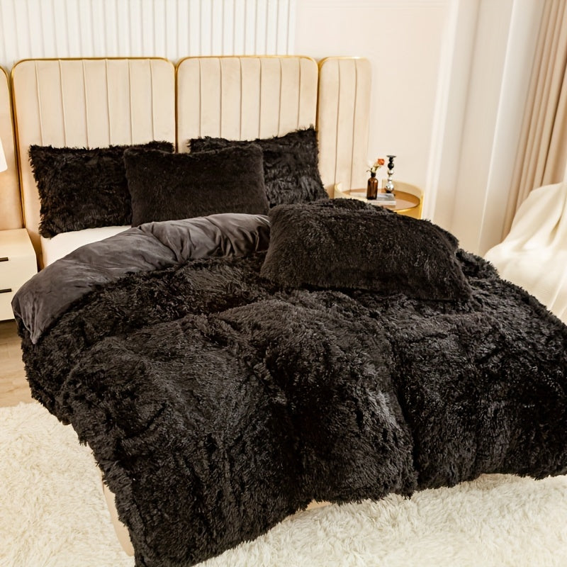 Ultra Soft Plush Duvet Cover Set with Zipper Closure