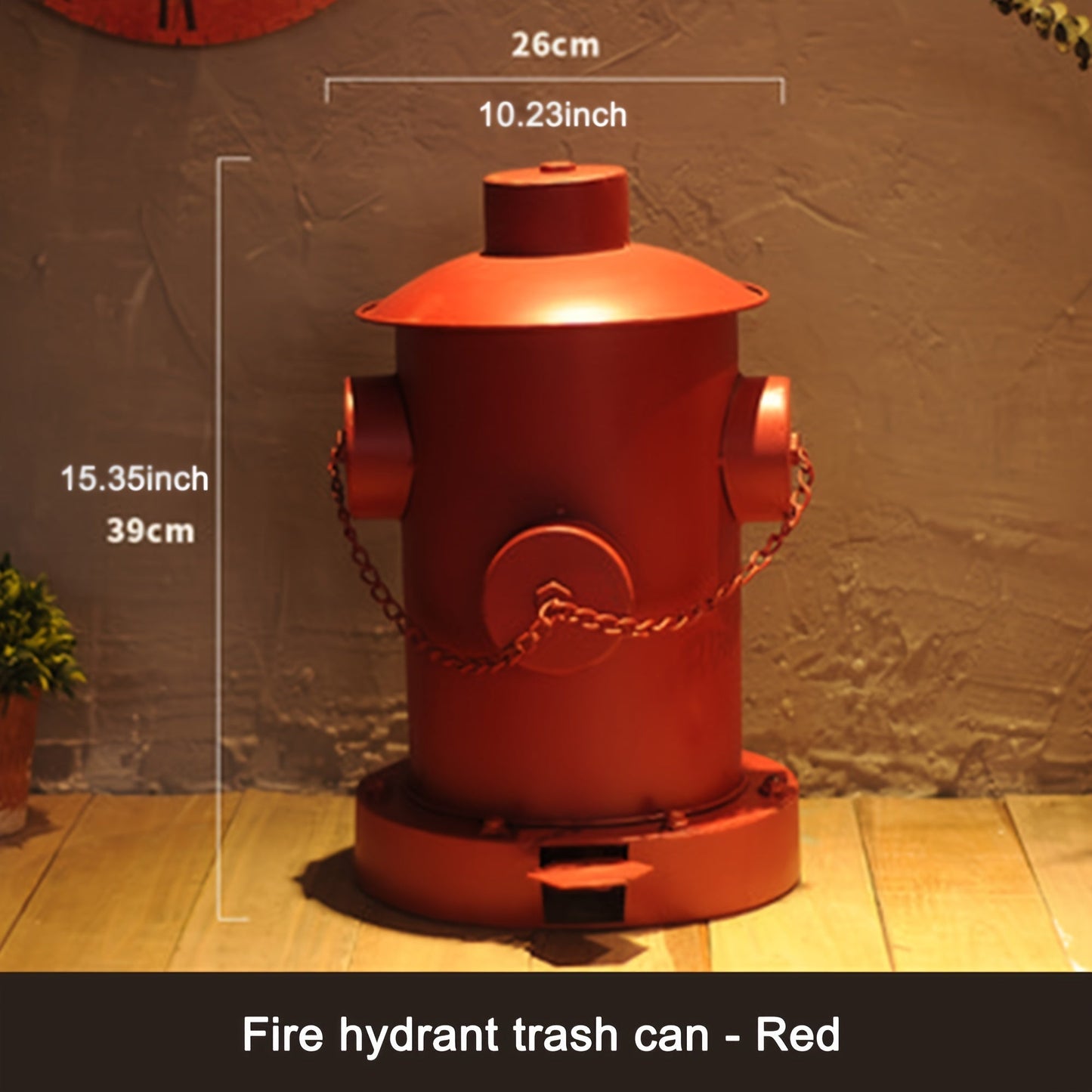 Vintage Fire Hydrant Trash Can with Foot Pedal - Stylish Metal Waste Bin