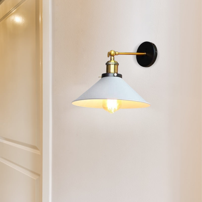 White Industrial Vintage Wall Sconce Light with Adjustable Arm