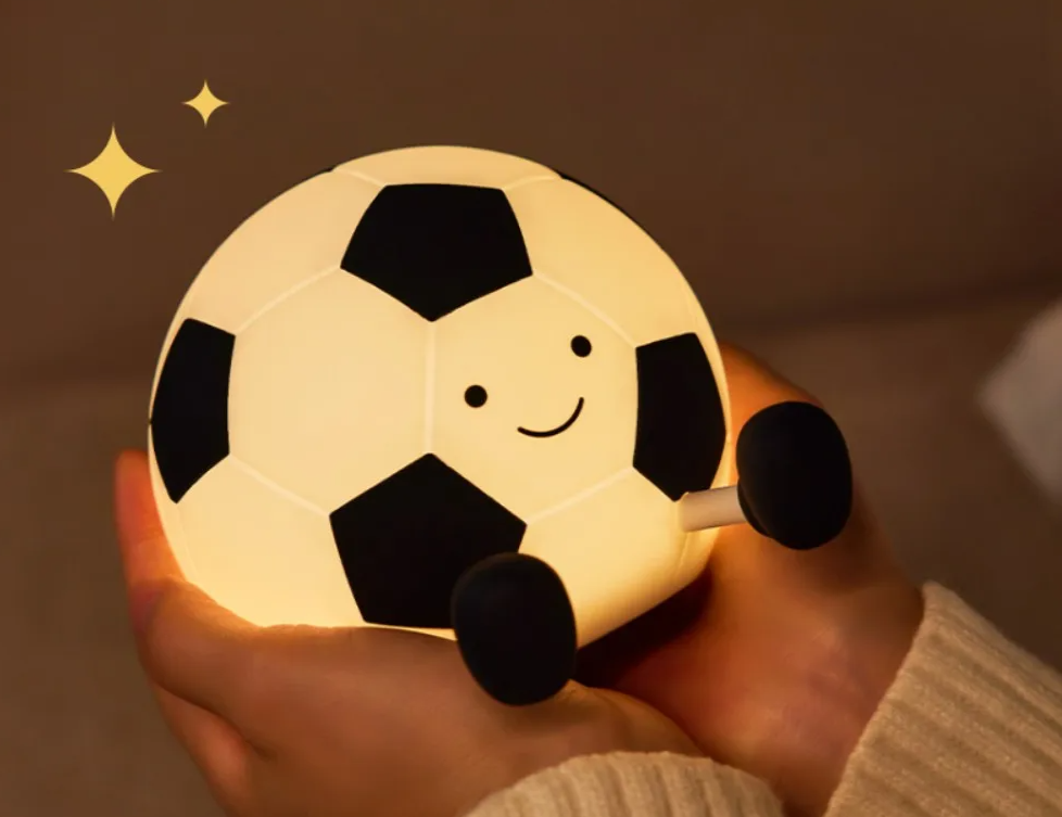 Rechargeable Soccer Ball Night Light with Dimmable LED