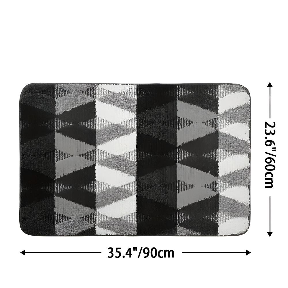 Soft Microfiber Non-Slip Geometric Entryway Rug