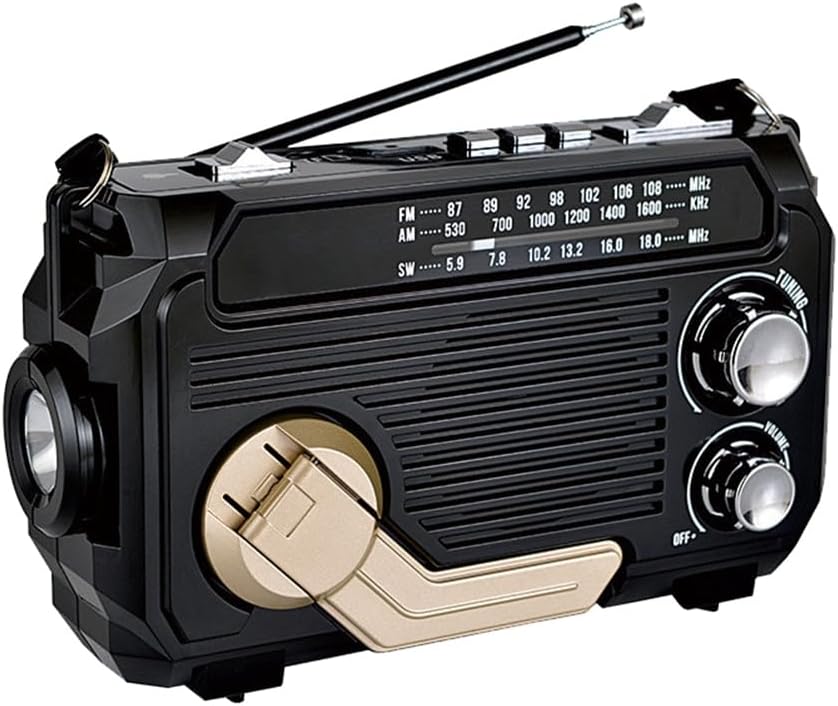 Solar-Powered Emergency Radio with Dynamo and Flashlight