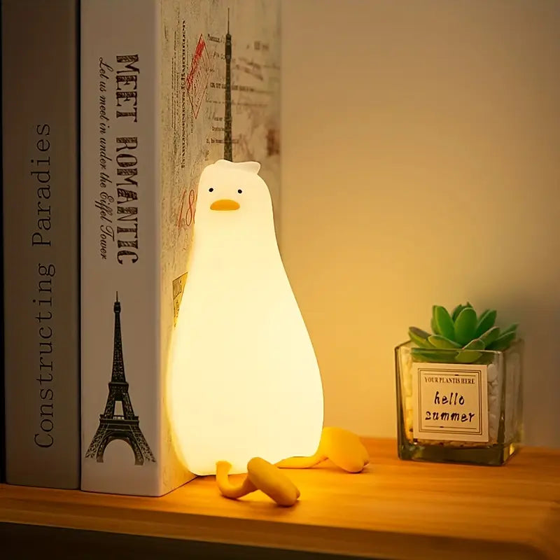 Duck-Shaped Silicone Night Lamp with Adjustable LED Light
