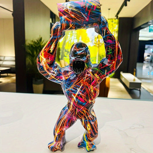 Luxury Hand-Painted Graffiti Donkey Kong Barrel Sculpture