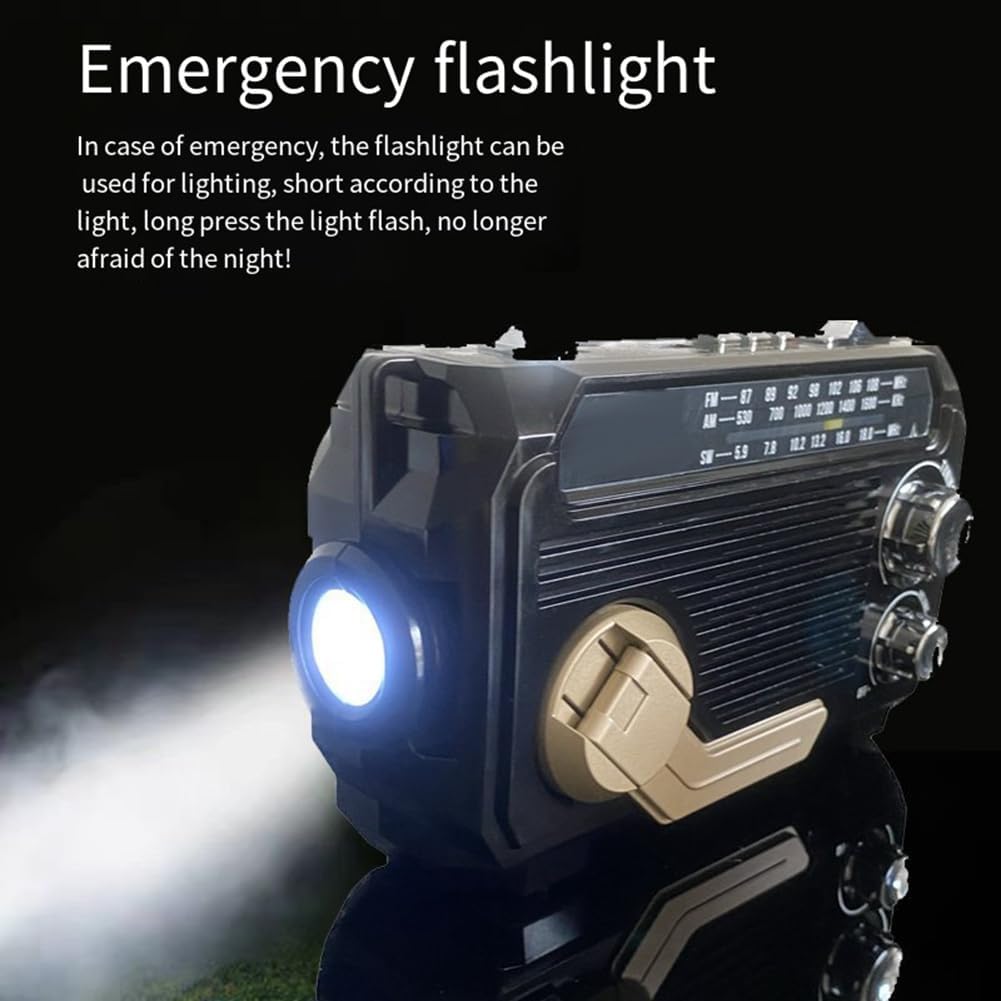 Solar-Powered Emergency Radio with Dynamo and Flashlight