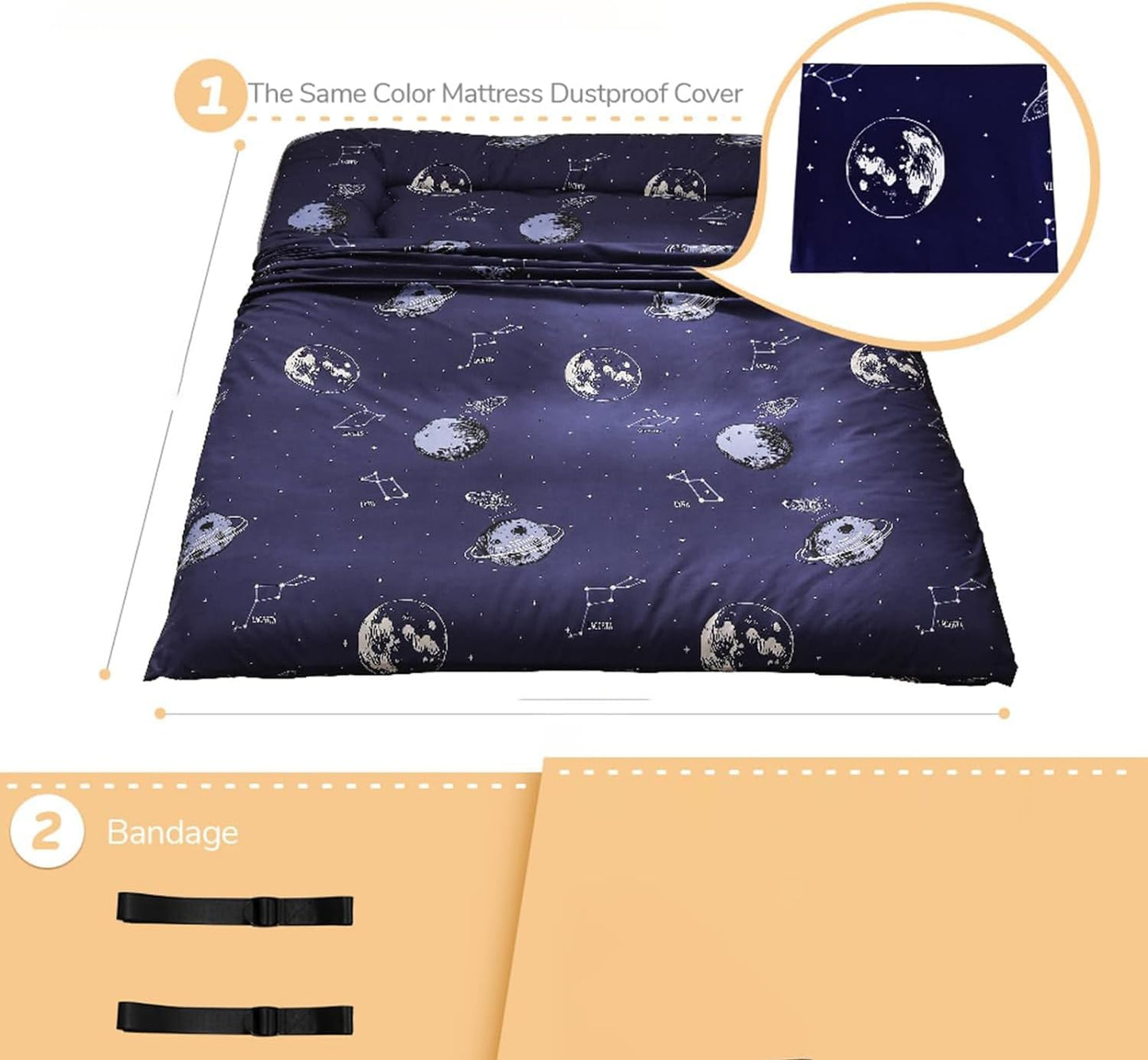 Foldable Japanese Futon Mattress with Memory Foam Support
