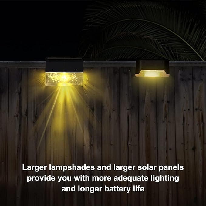 Solar Deck Lights with Color Changing Modes - Warm White and 7-Color Outdoor Step Lights