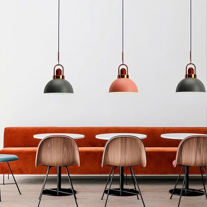 Modern Nordic Pendant Light with Adjustable Height and Metal Glass Design