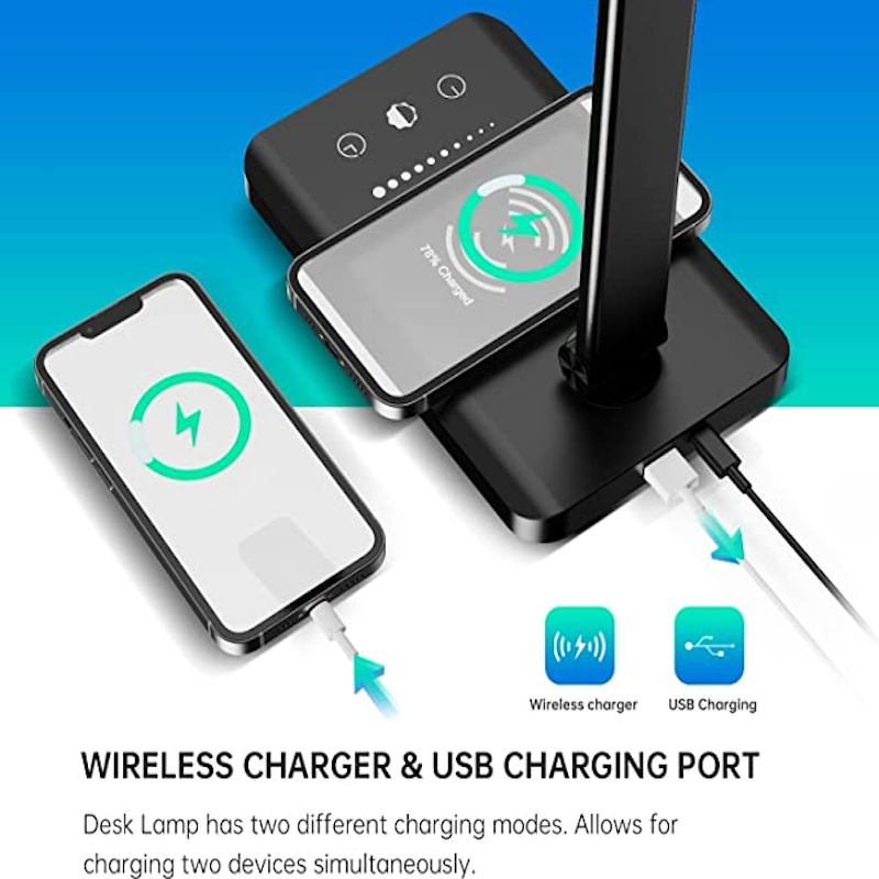 Dimmable LED Desk Lamp with USB Charging Port and Touch Control