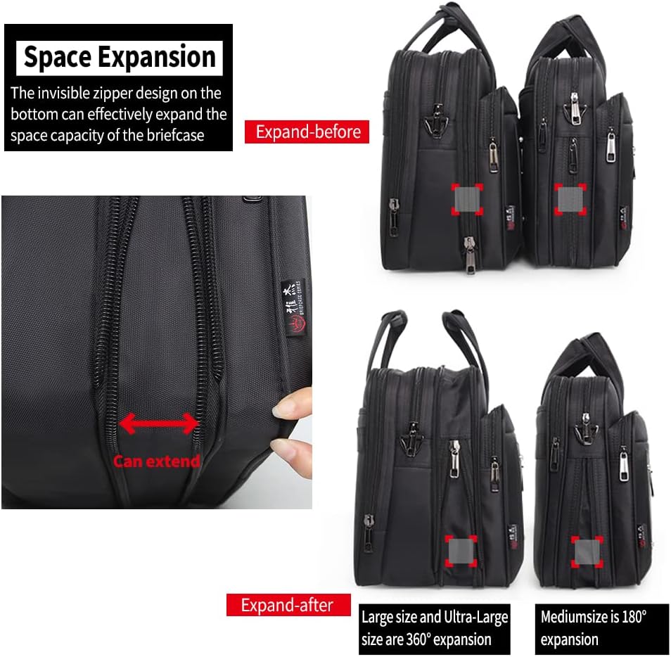 Men's Canvas Laptop Tote Bag for 17-19 Inch Laptops