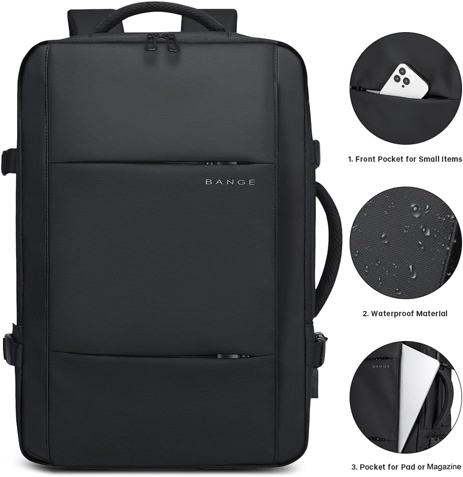 Expandable Waterproof Travel Backpack 26-45L with Laptop Sleeve and Duffle Carry