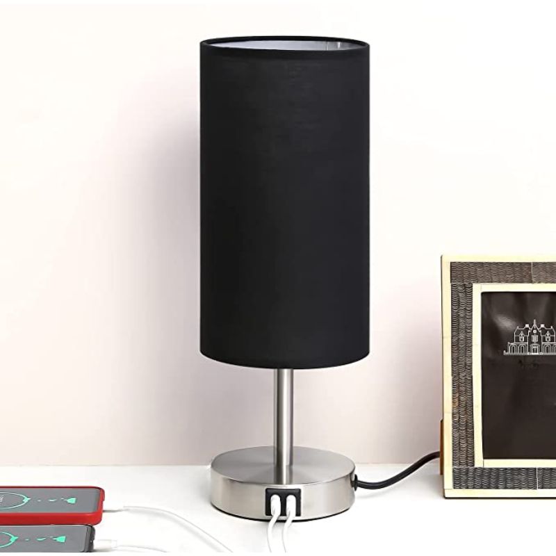 Touch-Control Dimmable USB Table Lamp with Linen Shade