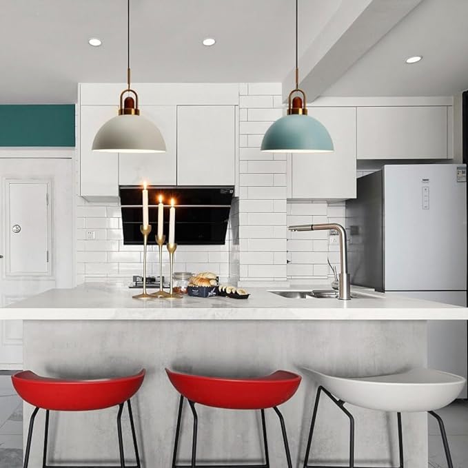 Modern Nordic Pendant Light with Adjustable Height and Metal Glass Design