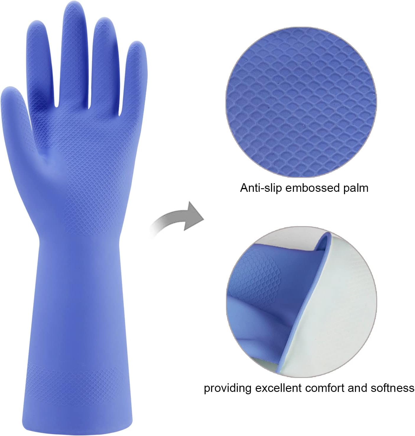 Non-Slip Rubber Cleaning Gloves Set for Dishwashing and Household Chores