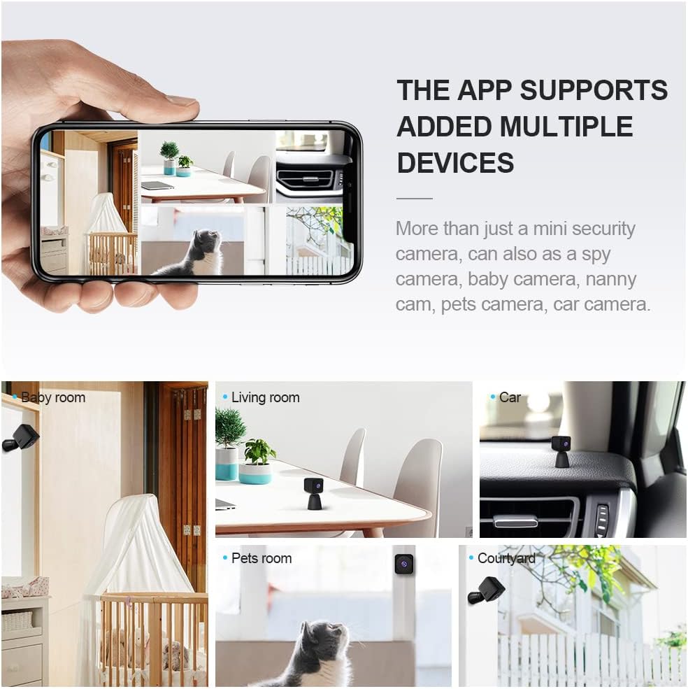 4K WiFi Mini Security Camera with Night Vision and Motion Alerts