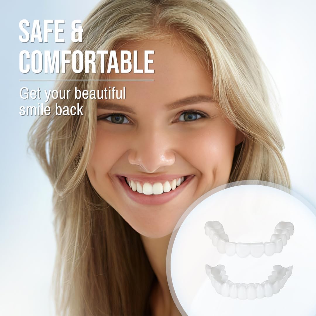 Clip-On Dental Veneers for Crooked or Stained Teeth - Comfortable & Natural Look