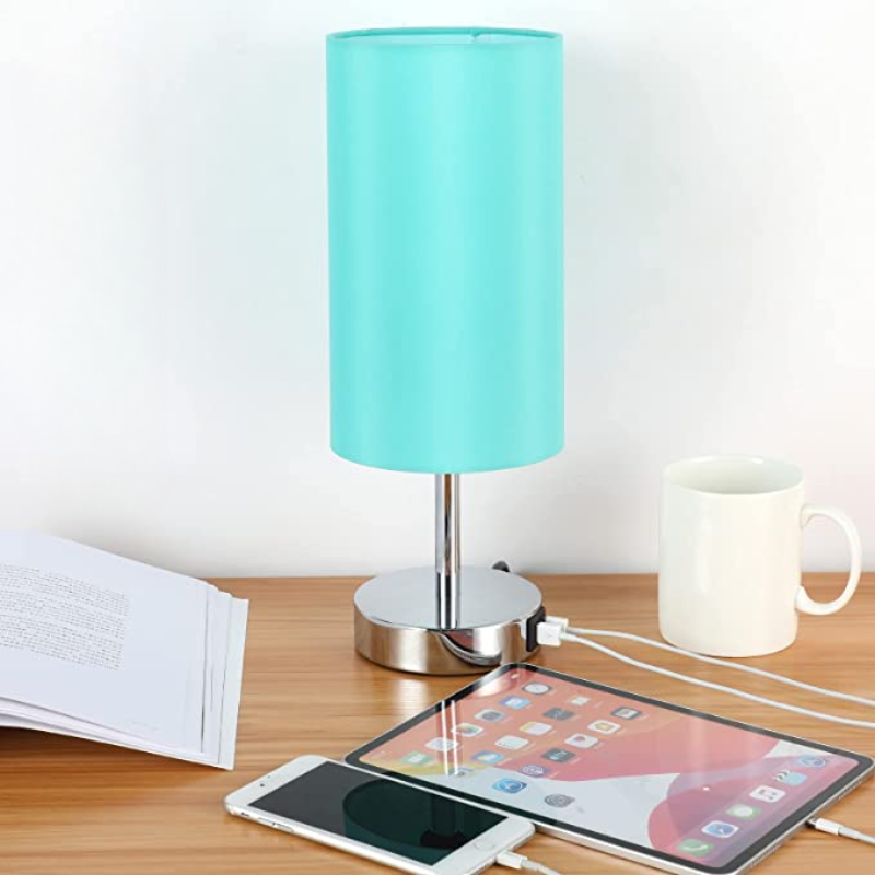 Touch-Control Dimmable USB Table Lamp with Linen Shade