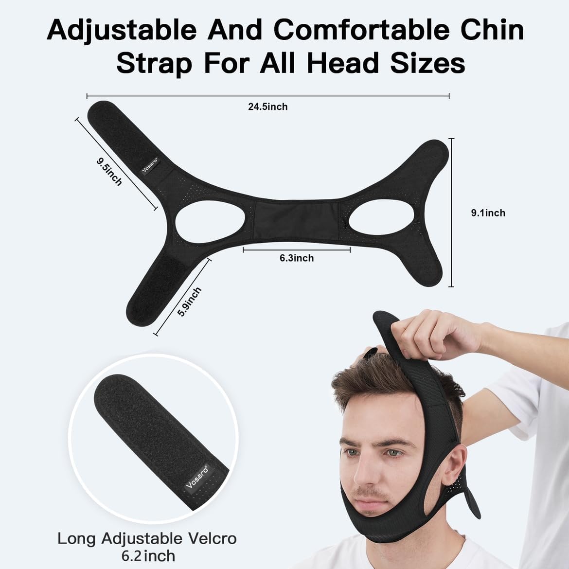 Adjustable Anti-Snoring Chin Strap for Sleep Apnea