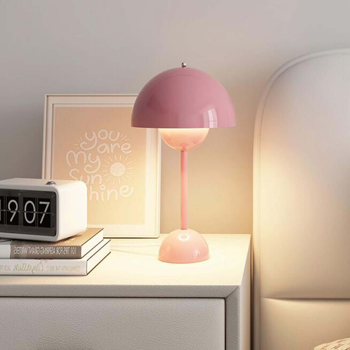 Dimmable Scandinavian Table Lamp with Gold Base