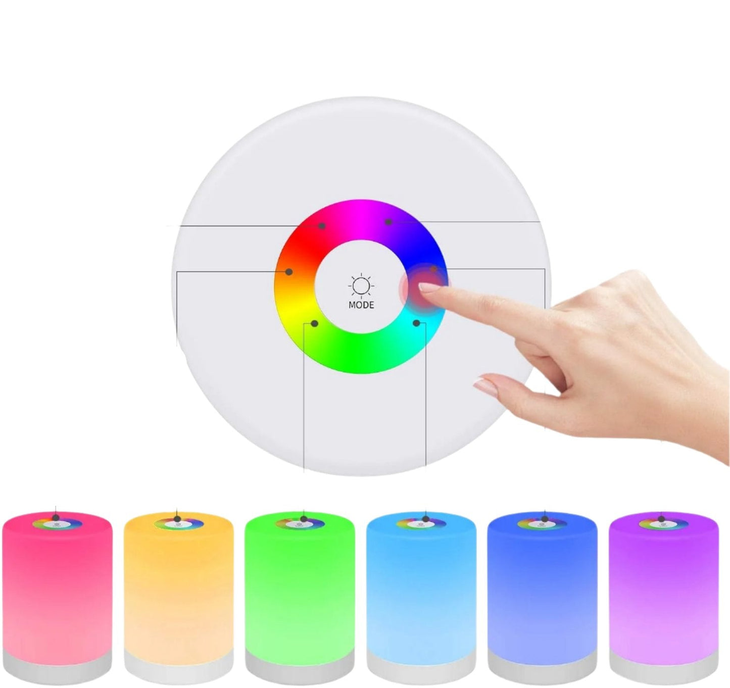 Dimmable Color Changing LED Table Lamp with Touch Control