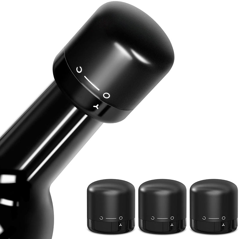 Reusable Silicone Wine and Champagne Bottle Stopper with Twist-Lock Seal