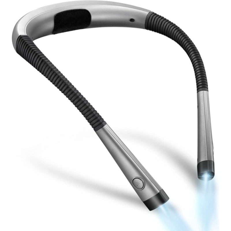 LED Neck Reading Lamp with Flexible Arm, Rechargeable, 3 Colors, 6 Brightness Levels, Eye-Friendly Design