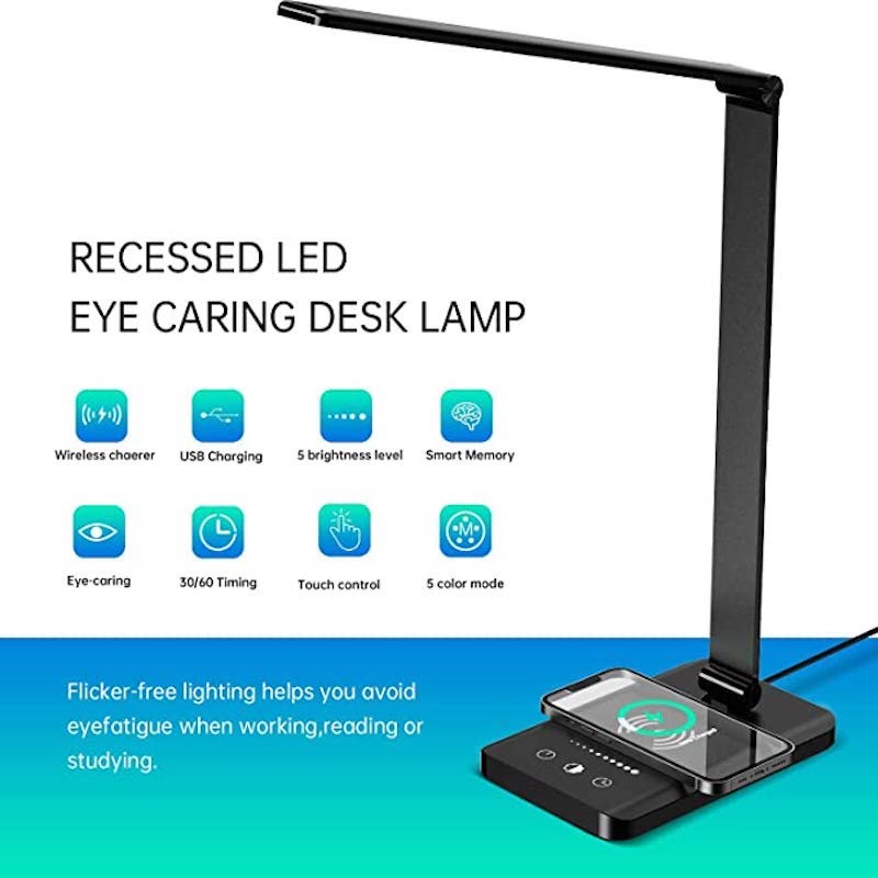 Dimmable LED Desk Lamp with USB Charging Port and Touch Control