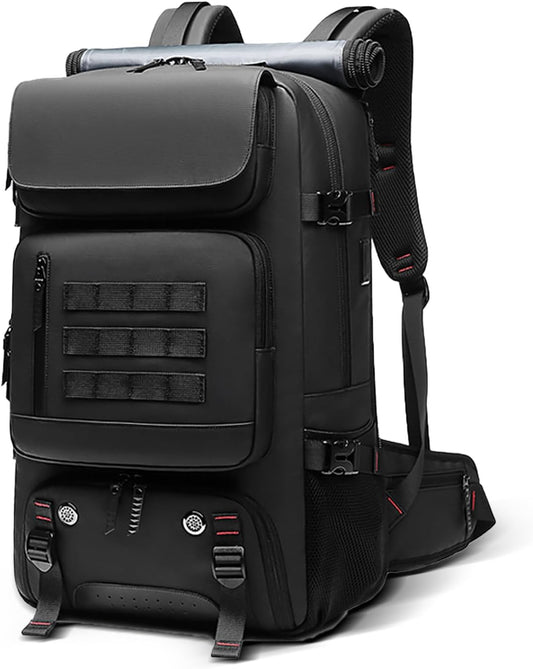 50L Waterproof Travel Backpack with USB Charging Port and Shoe Compartment