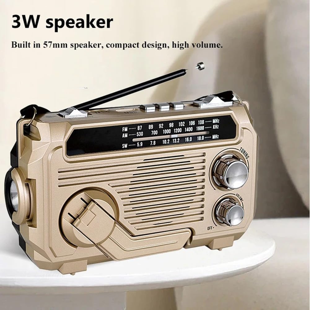 Solar-Powered Emergency Radio with Dynamo and Flashlight