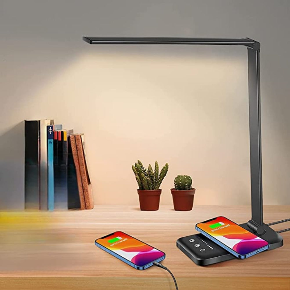 LED Desk Lamp with USB Charging, 5 Brightness Levels and Touch Control