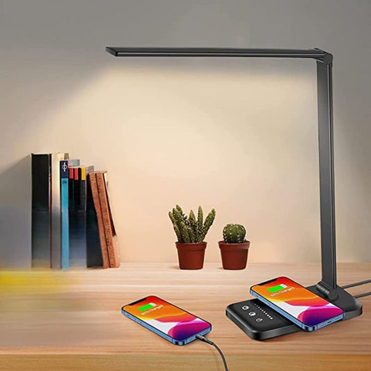 LED Desk Lamp with USB Charging, 5 Brightness Levels and Touch Control