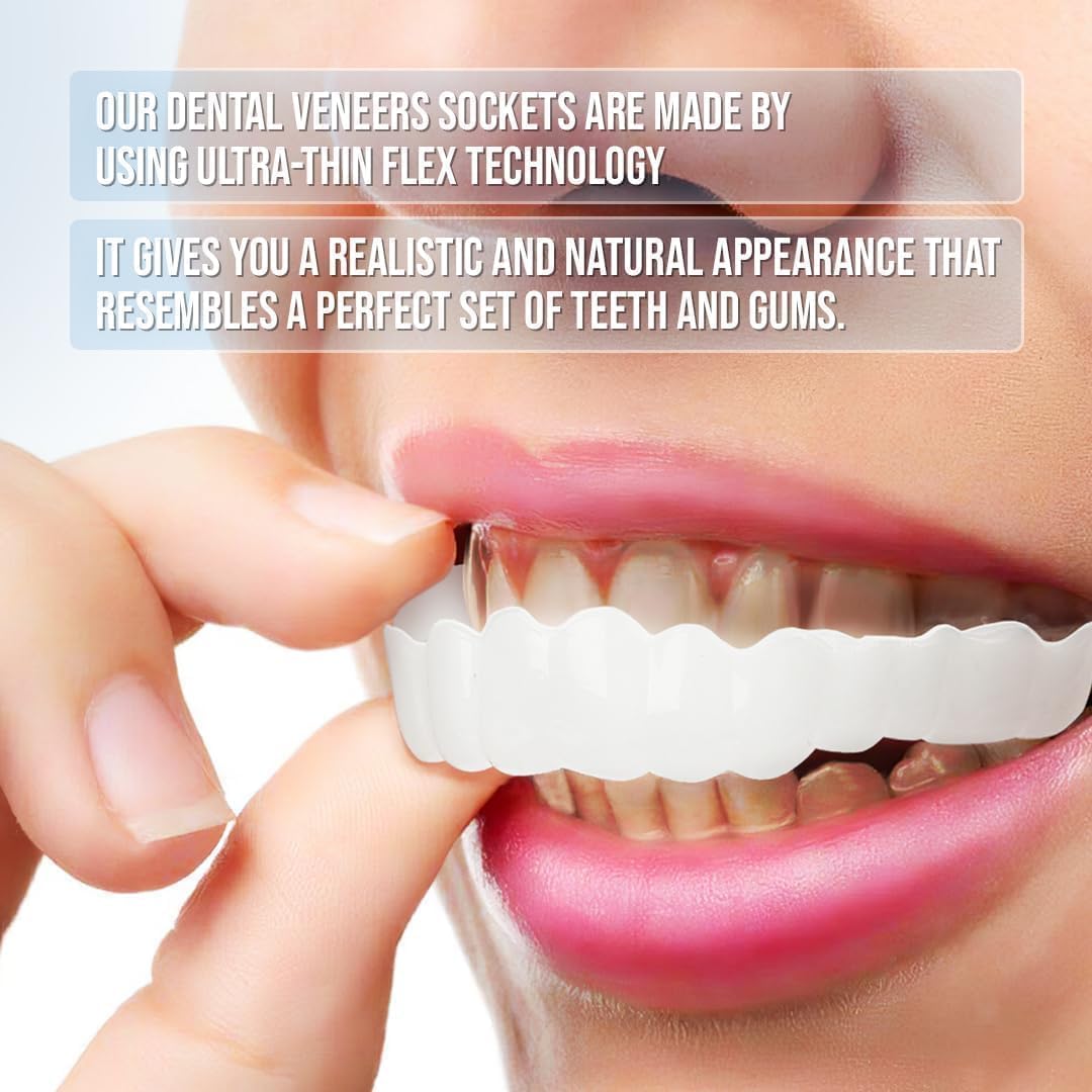 Clip-On Dental Veneers for Crooked or Stained Teeth - Comfortable & Natural Look