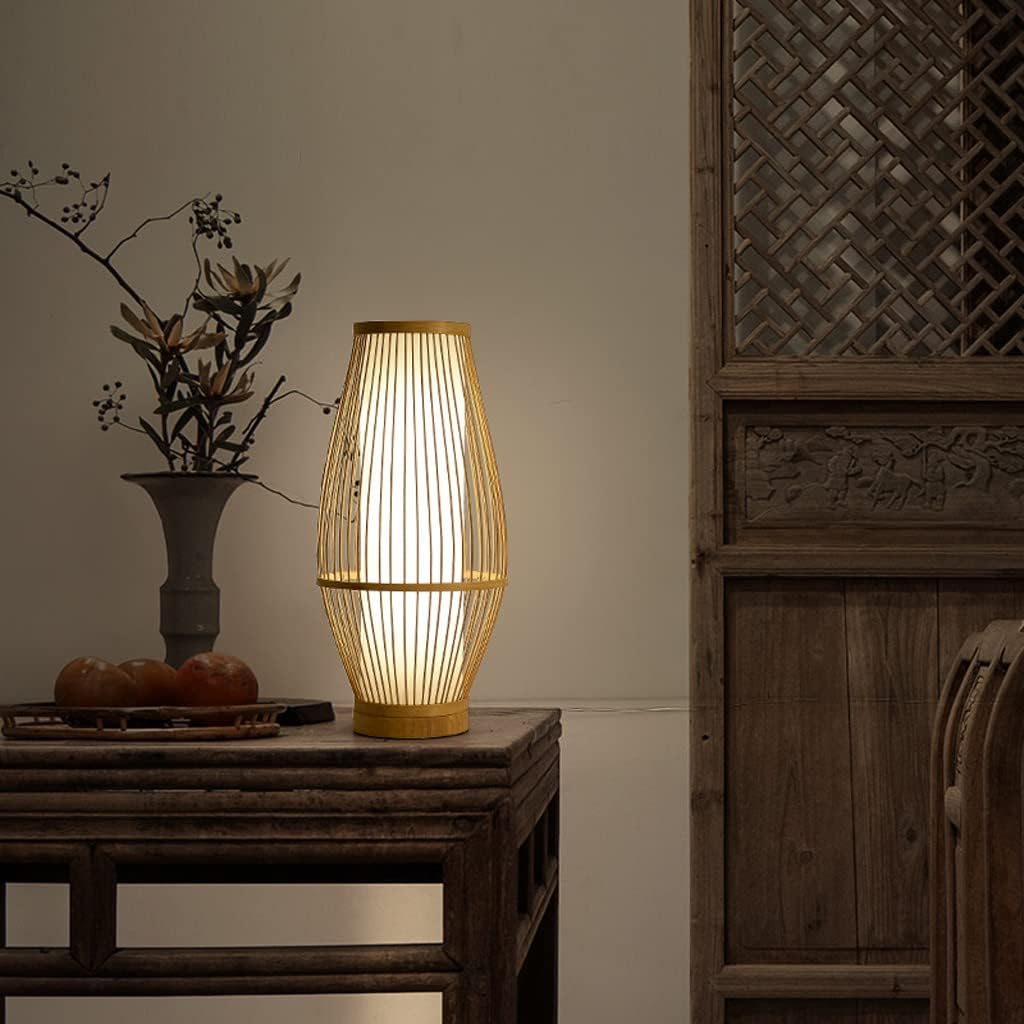 Zen-Inspired Bamboo Table Lamp with Soft Ambient Light