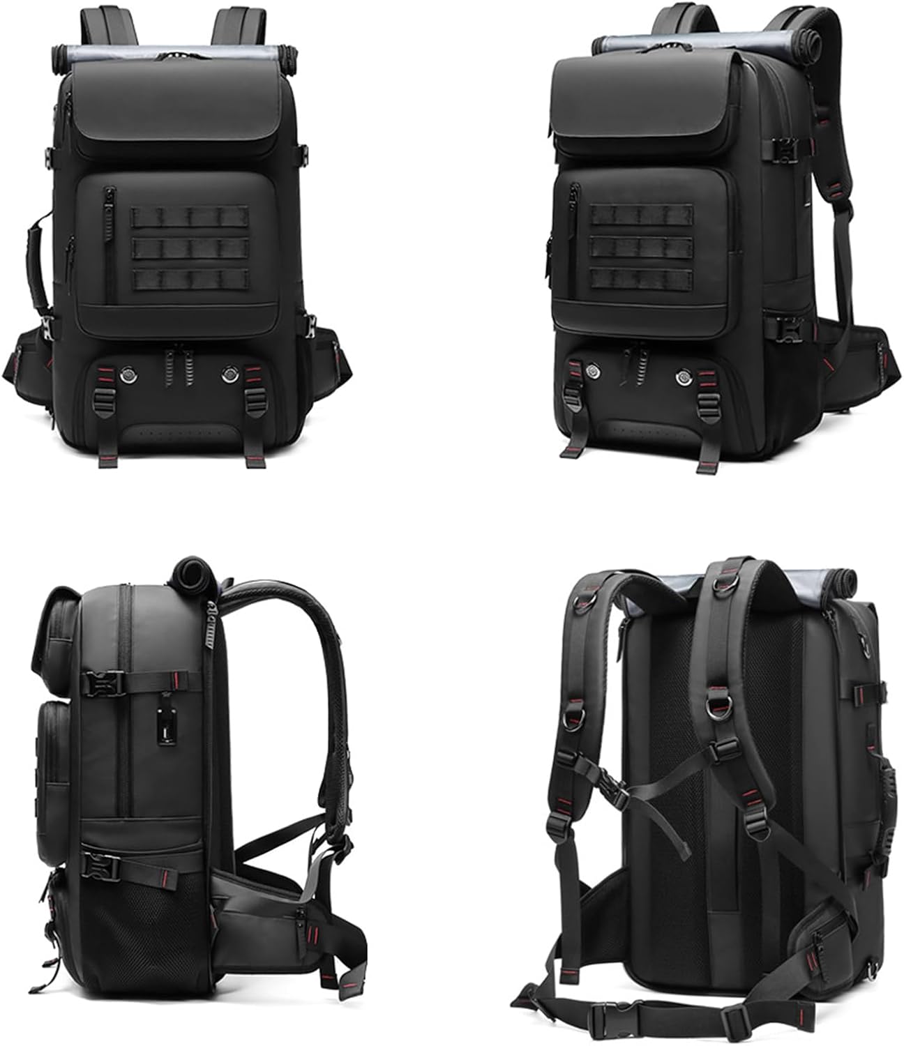 50L Waterproof Travel Backpack with USB Charging Port and Shoe Compartment