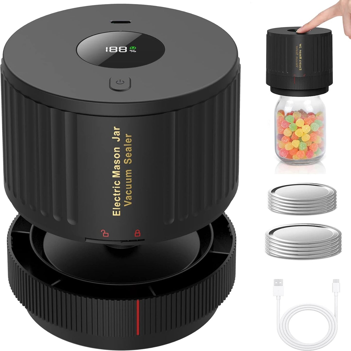 Electric Vacuum Sealer for Mason Jars - Quick Food Preservation