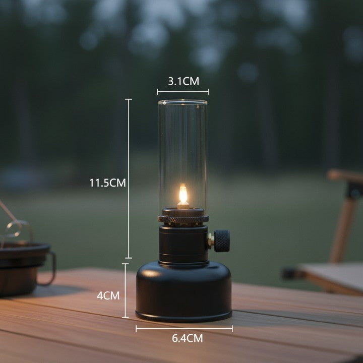 Mini Gas Flame Torch Table Lamp - Adjustable Aluminum Outdoor Lighting