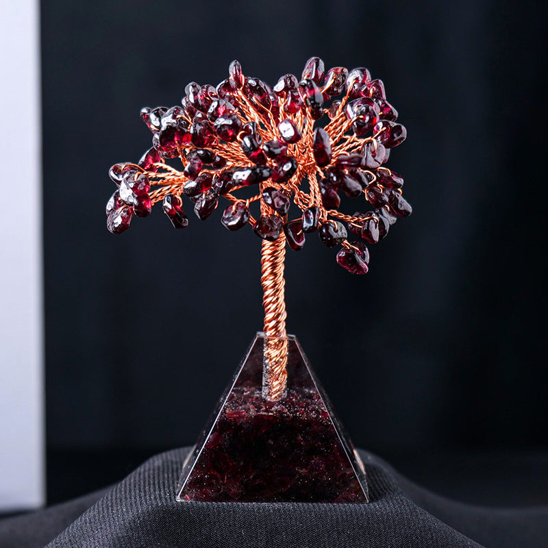 Natural Crystal Feng Shui Tree with Pyramid Base