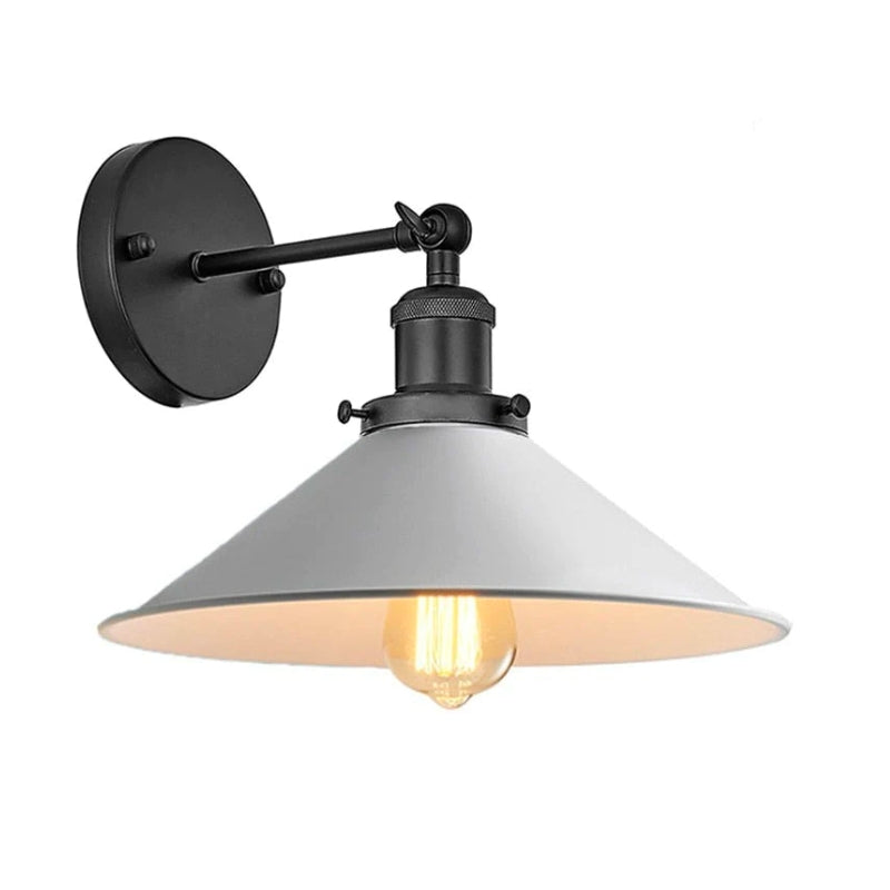 White Industrial Vintage Wall Sconce Light with Adjustable Arm