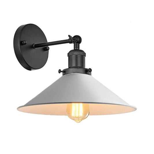 White Industrial Vintage Wall Sconce Light with Adjustable Arm